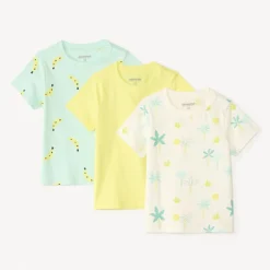 Set van 3 fantasiet-shirts met korte mouwen jongens.