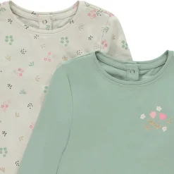 Set van 2 fantasiet-shirts met lange mouwen meisjes