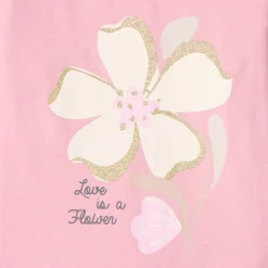Set van 4 fantasie t-shirts met lange mouwen meisjes in jersey, met ronde hals en diverse prints en kleuren zoals roze, ecru, steenkool en beige