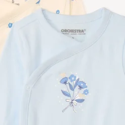 Set van 5 fantasievolle bodies met lange mouwen voor babymeisjes met verschillende sluitingen volgens de leeftijd