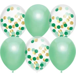 Set van 6 Feestballonnen Lovely Mint & Confetti