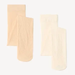 Set van 2 fijne panty's met luipaardpatroon voor babymeisje