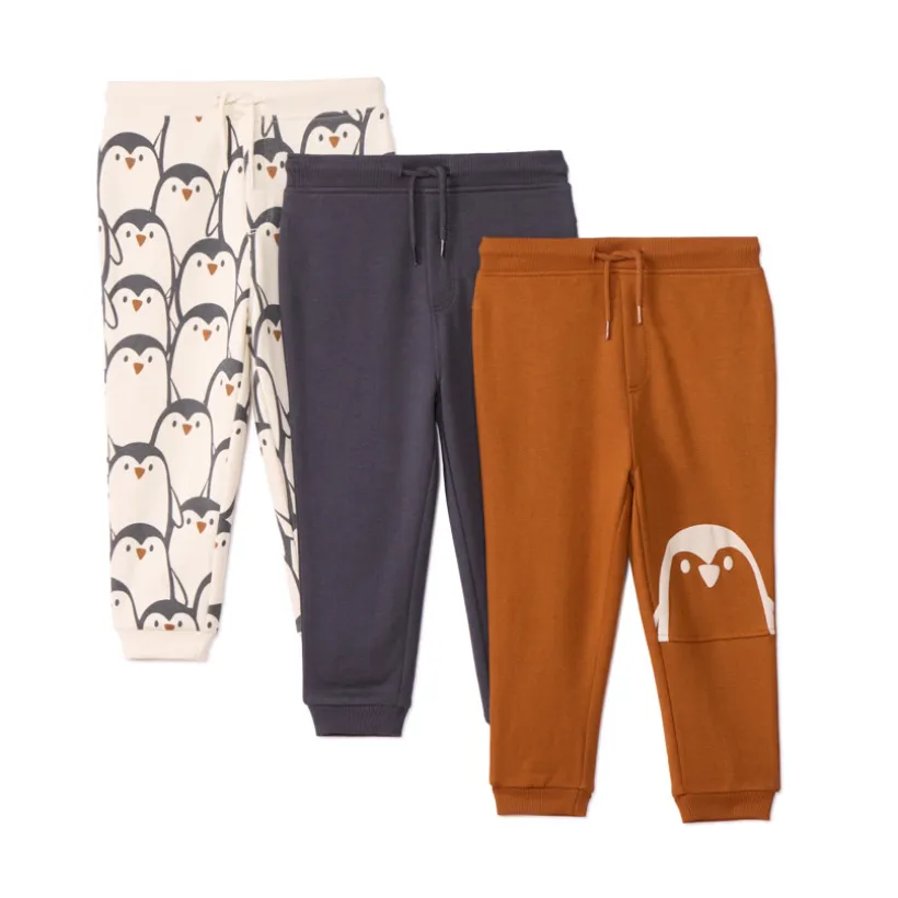 Set van 3 fleece joggings met pinguïnmotief voor babyjongens