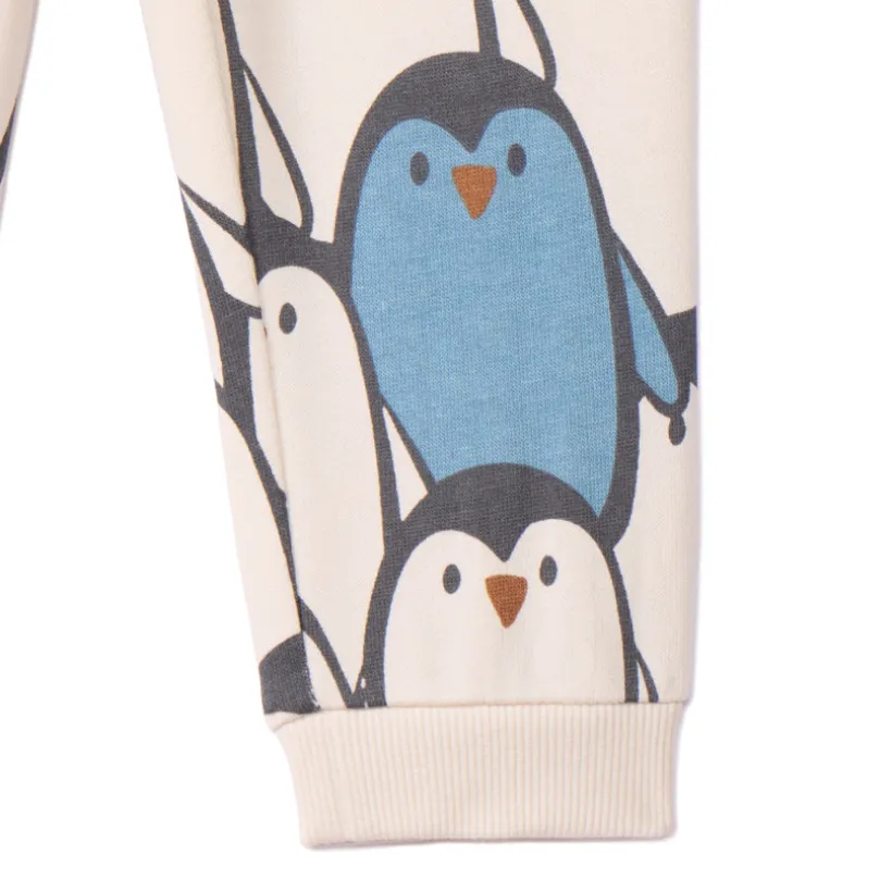 Set van 3 fleece joggings met pinguïnmotief voor babyjongens
