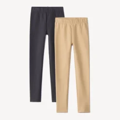 Set van 2 fleeceleggings uni meisjes