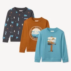 Set van 3 fleece sweaters met fantasieprints jongens