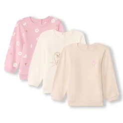 Set van 3 fleece sweatshirts met fantasieprint meisjes