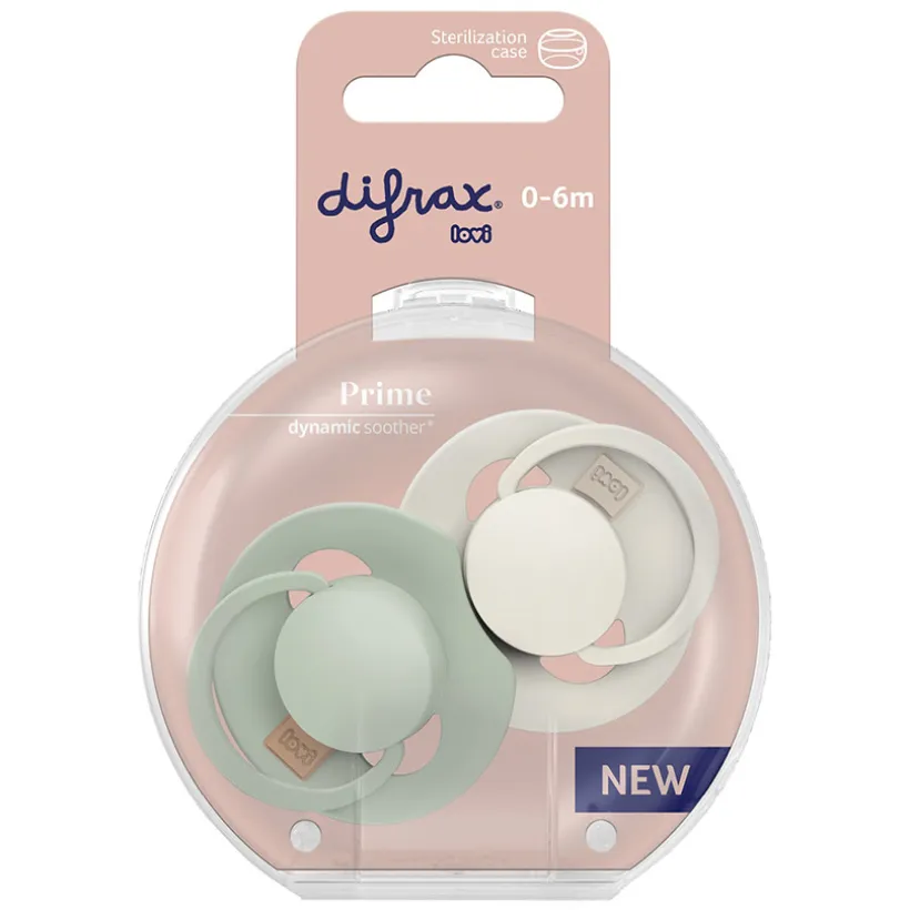 Set van 2 Fopspenen dynamique 0/6M Prime Kokosnoot/Pistache