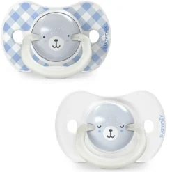 Set van 2 fopspenen 0-6m Dag & Nacht Blauw