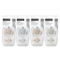 Set van 2 fopspenen 0-6m Dag & Nacht Blauw