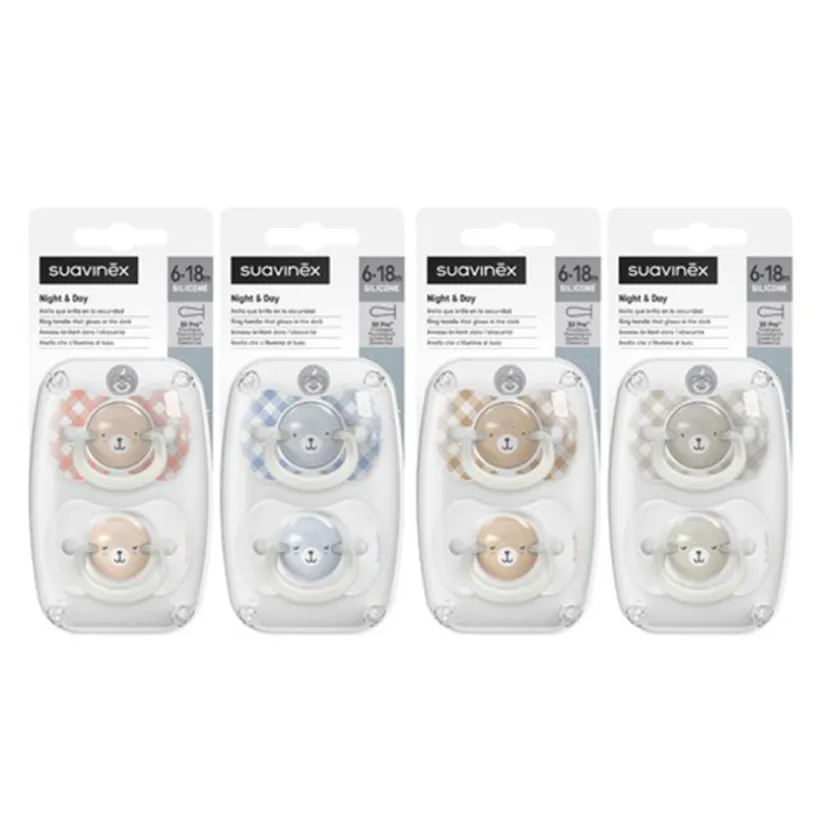 Set van 2 fopspenen 0-6m Dag & Nacht Blauw