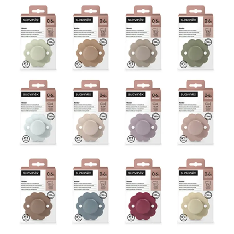 Set van 2 fopspenen 0/6m omkeerbaar SXPRO Wonder Soft Groen/Beige