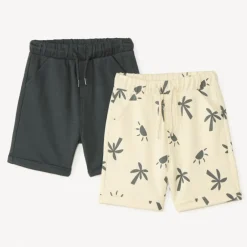 Set van 2 gebreide flashy bermuda's voor babyjongen