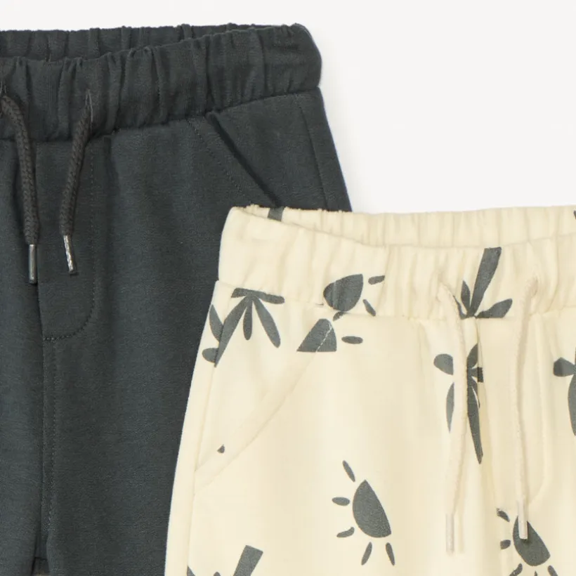 Set van 2 gebreide flashy bermuda's voor babyjongen