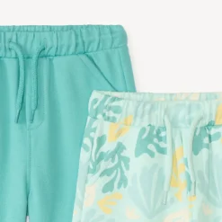 Set van 2 gebreide flashy bermuda's voor babyjongen