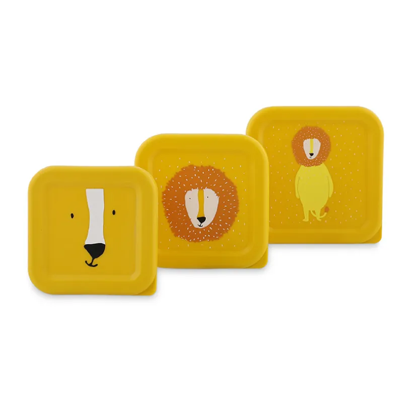 Set van 3 gele nestbare lunchboxen Mr. Lion
