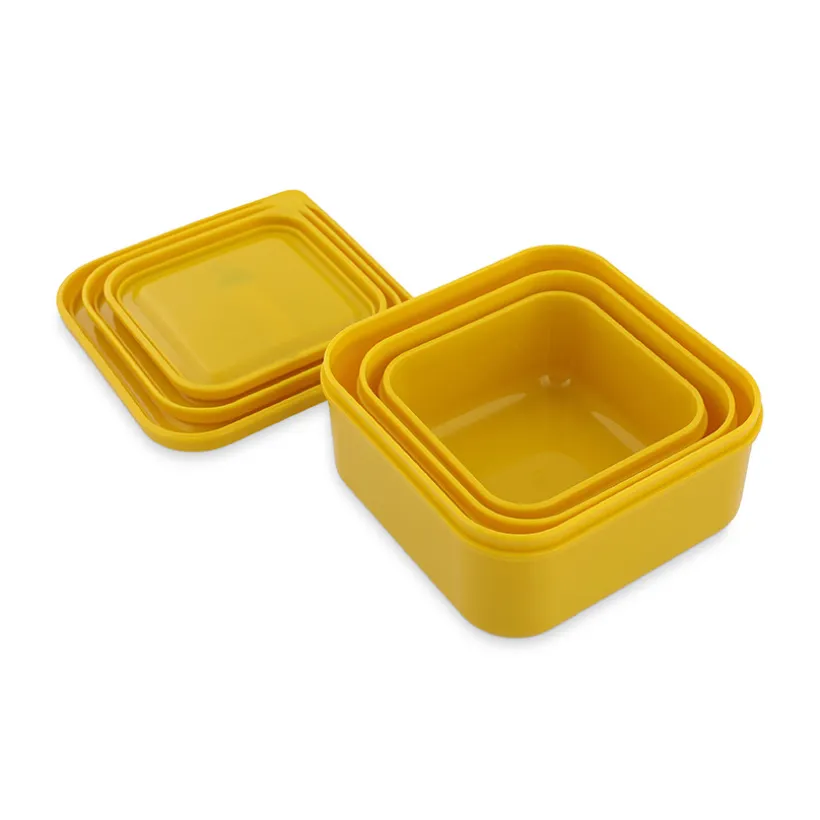 Set van 3 gele nestbare lunchboxen Mr. Lion