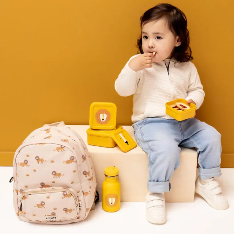 Set van 3 gele nestbare lunchboxen Mr. Lion