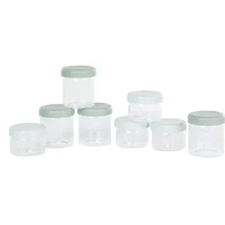 Set van 8 glazen opbergpotten 4 x 120 ml + 4 x 220 ml