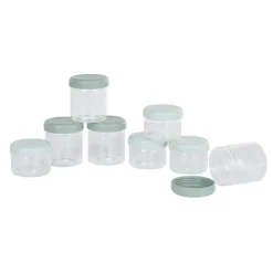 Set van 8 glazen opbergpotten 4 x 120 ml + 4 x 220 ml