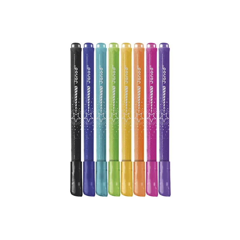 Set van 8 glitterstiften voor kleurplezier met hoge glitterdichtheid