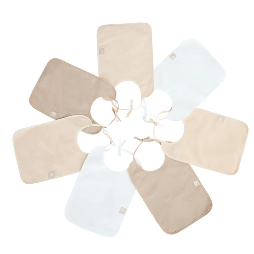Set van 7 grote slabbetjes - Beige