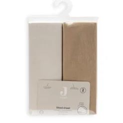 Set van 2 hoeslakens bed 70x140cm Hazel/Oatmeal