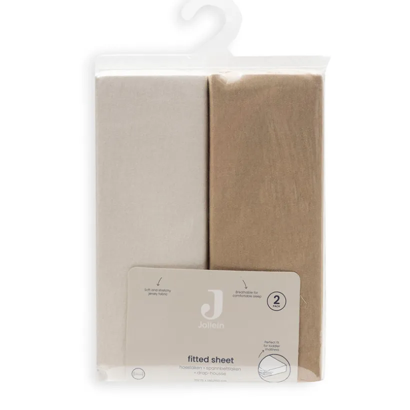 Set van 2 hoeslakens bed 70x140cm Hazel/Oatmeal