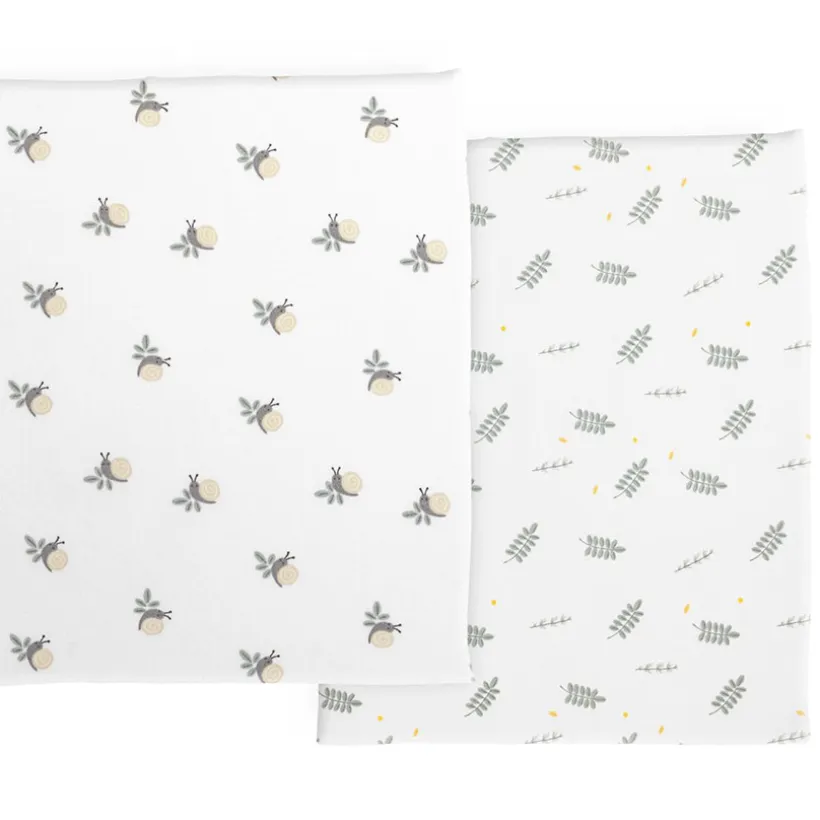 Set van 2 hoeslakens voor de Next2Me Forever Bamboo Greenery