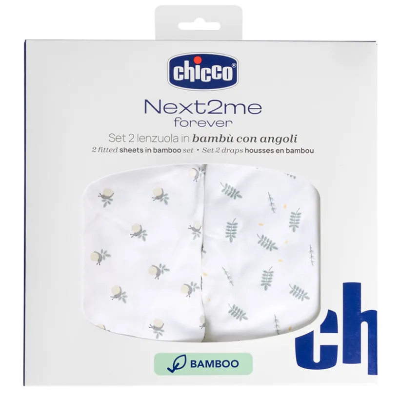 Set van 2 hoeslakens voor de Next2Me Forever Bamboo Greenery