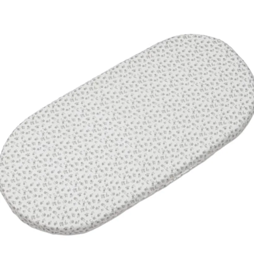 Set van 2 hoeslakens voor draagmand Little Bloom Flowers Grijs