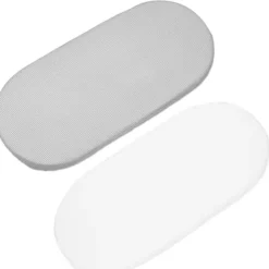 Set van 2 hoeslakens voor draagmand Little Bloom Vichy Grijs