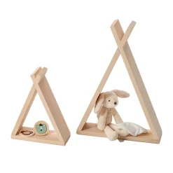 Set van 2 houten wandplanken in tipi-vorm van Combelle