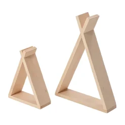 Set van 2 houten wandplanken in tipi-vorm van Combelle