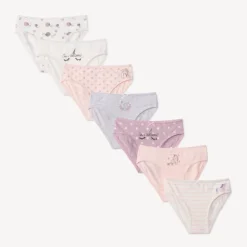 Set van 7 jerseyonderbroeken met eenhoornprint meisjes