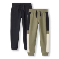 Set van 2 joggingbroeken in fleece met slubstructuur jongens