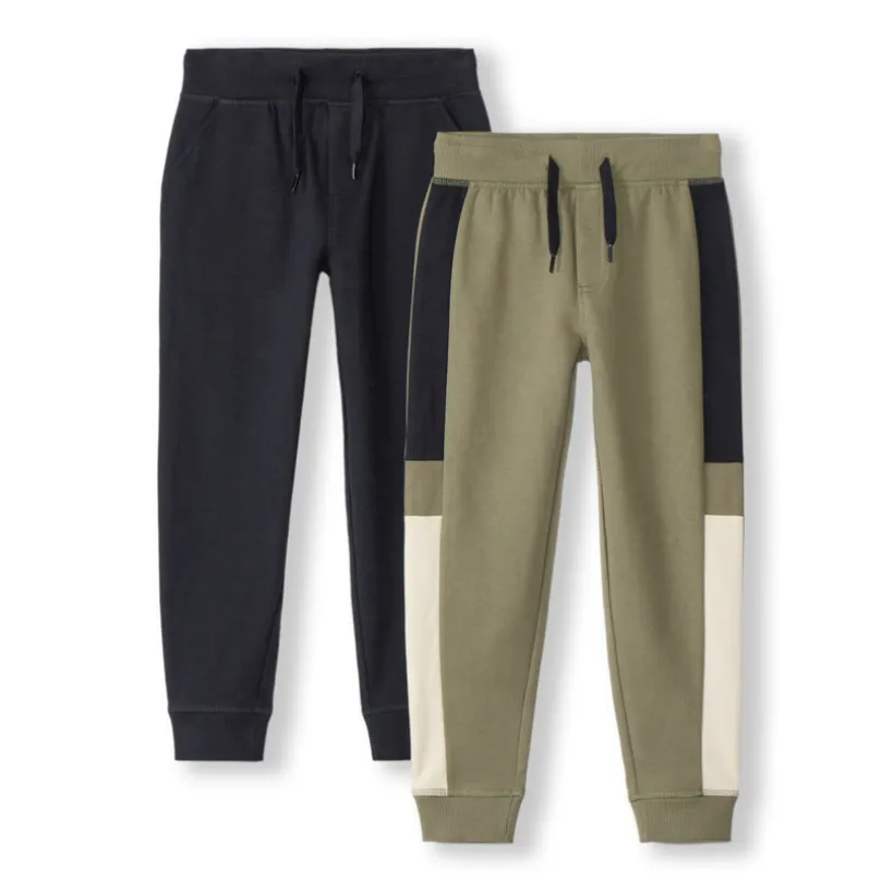 Set van 2 joggingbroeken in fleece met slubstructuur jongens