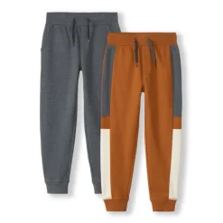 Set van 2 joggingbroeken in fleece met slubstructuur jongens