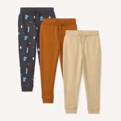 Set van 3 joggingbroeken in geborsteld fleece met fantasieprint jongens