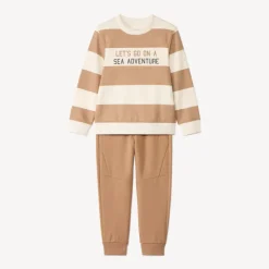 Set van jogging met gestreepte sweatshirt jongens