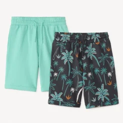 Set van 2 jongens bermuda's van fantasie fleece