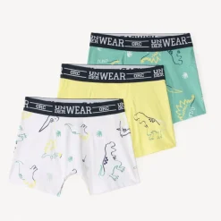 Set van 3 jongensboxers met dinosaurusprint.