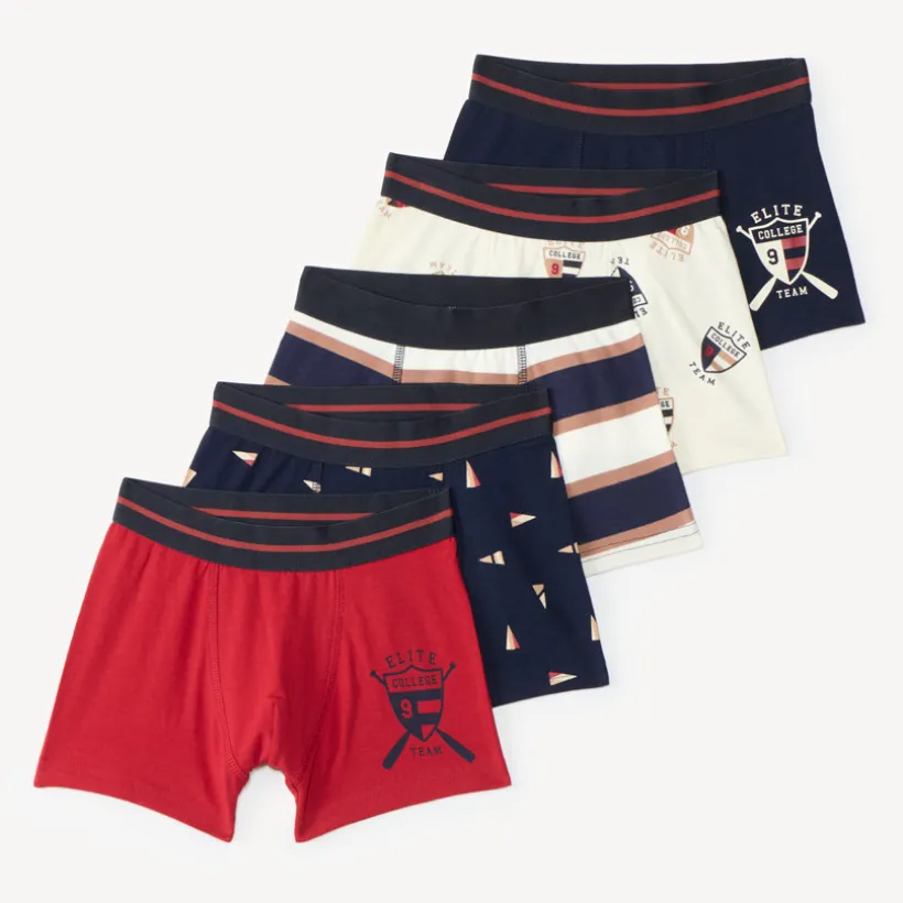 Set van 5 jongensboxers met fantasiepatronen