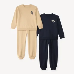 Set van 2 jongens joggingsets van fleece