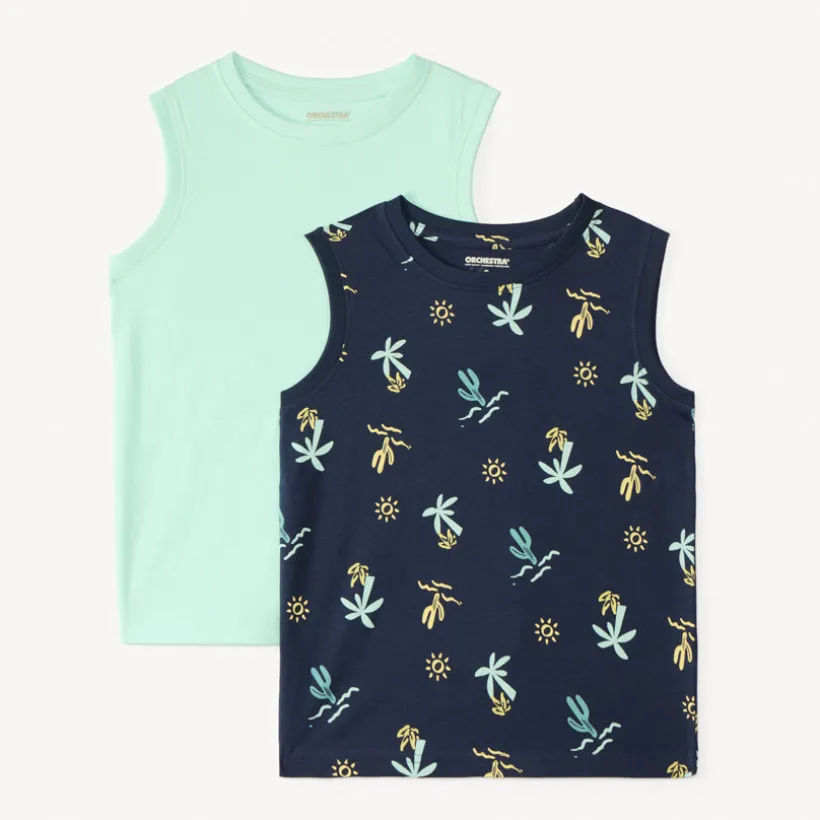 Set van 2 jongens tanktops met leuke prints