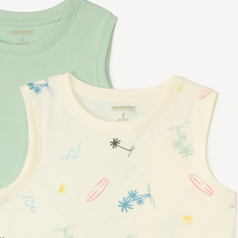 Set van 2 jongens tanktops met leuke prints