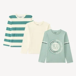 Set van 3 jongens t-shirts met lange mouwen in fantasie.