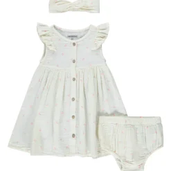 Set van jurk, bloomer en haarband met print meisjes
