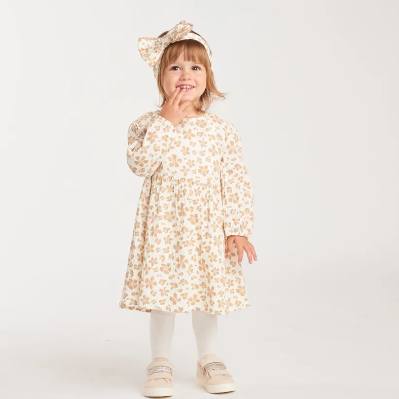Set van jurk en haarband voor babymeisjes met luipaardprint