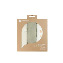 Set van 3 katoenen gaas luiers La Vie à la Ferme
